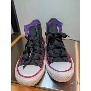 Kids Converse All Star High Top Sneakers Frozen Anna Purple Black Size 11 D1